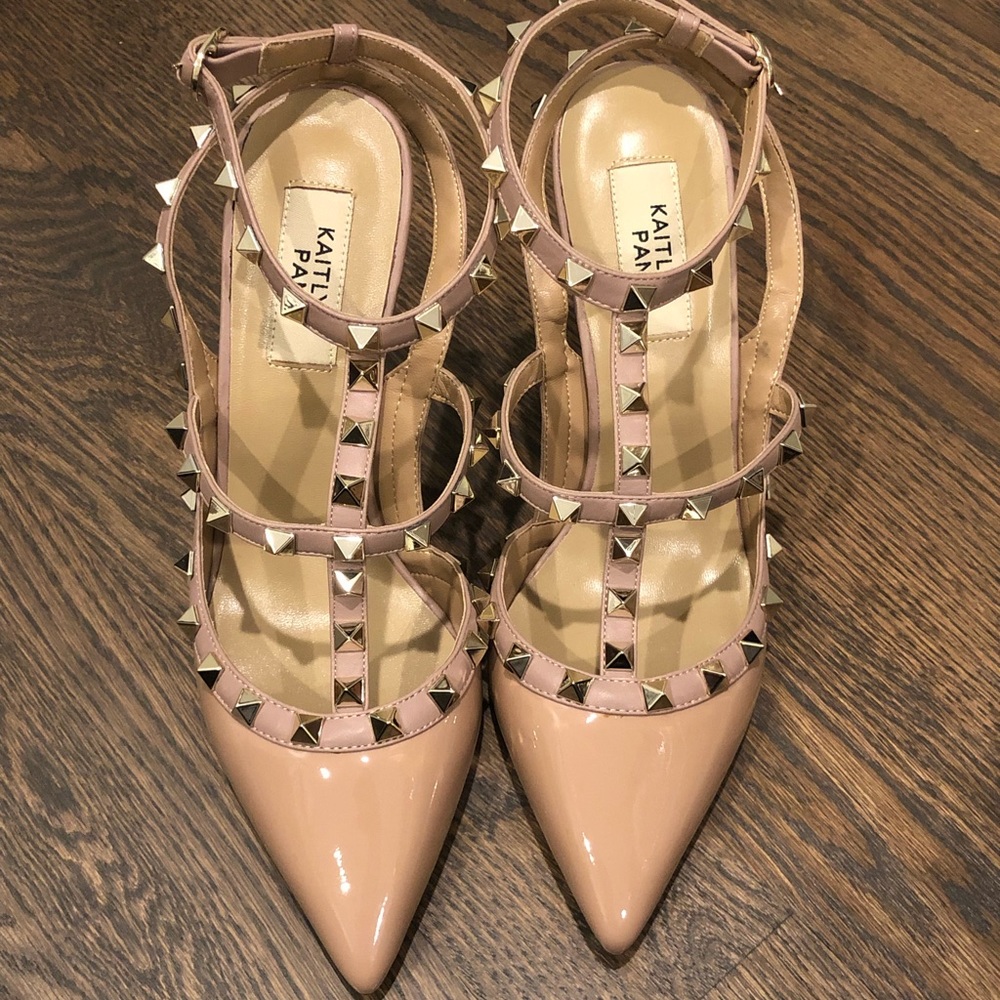 Kaitlyn Pan Rockstud Heels Nude size 37.5